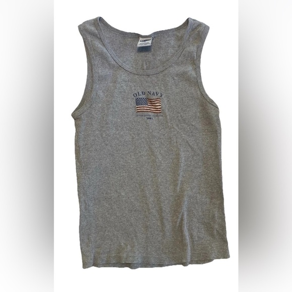 Old Navy Women's Tank Top Size Medium Gray USA 2001 vintage - Picture 2 of 5